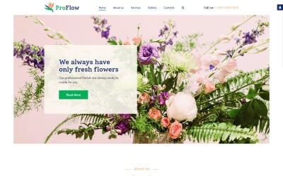 ProFlow - Адаптивный шаблон Joomla для цветочного магазина