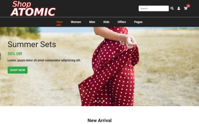 Shop Atomic - Faschion Shop Bootstrap HTML Web Sitesi Şablonu