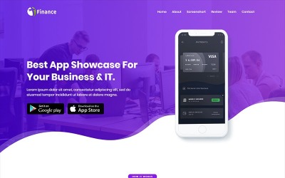 Tema di Landing Page Responsive #102492 "Finance - App HTML"