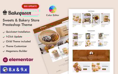 Bakequeen - Sklep z piekarniami i ciastami PrestaShop Responsywny motyw