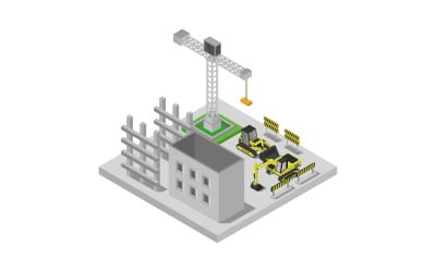 Build Isometric House on a white background - Vector Image