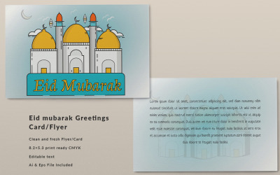 Eid Festival groet en uitnodigingskaart flyer - huisstijl sjabloon