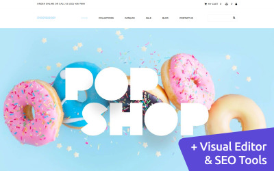 Popshop - Sweet Shop MotoCMS e-kereskedelmi sablon