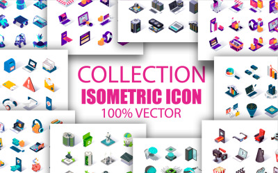 Sammlung Business Isometric Icon Set
