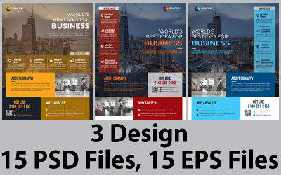 3 Design Business Flyer - Modello di identità aziendale