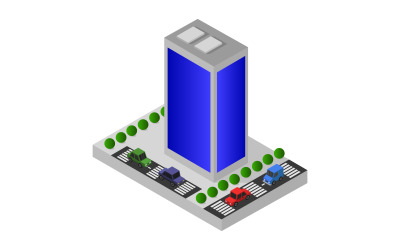 Isometric skyscraper on a white background - Vector Image