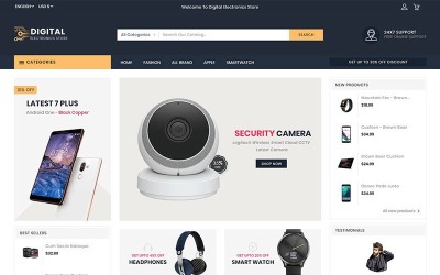 Digitális elektronikai áruház PrestaShop téma