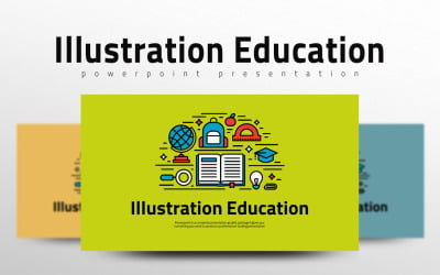 Ilustracja Edukacja PowerPoint szablon