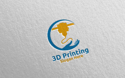 Modelo de logotipo de design de Diy 3D Printing Company