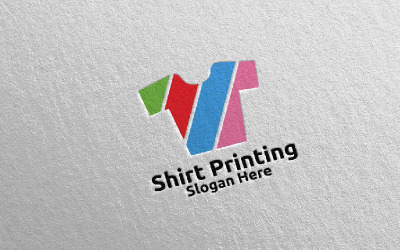 Plantilla de logotipo de diseño vectorial de empresa de impresión de camisetas
