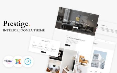 "Prestige - Interior Design Multipage" Responsive Joomla Template №102715