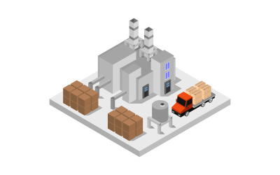 Isometric industry on white background - Vector Image