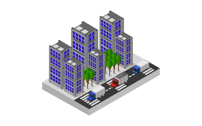 Isometric city - Vector Image