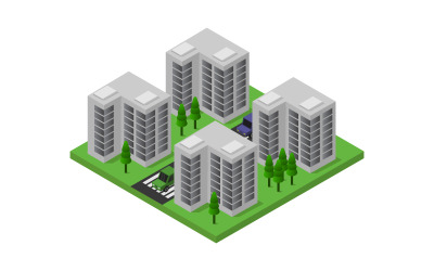 Isometric city - Vector Image