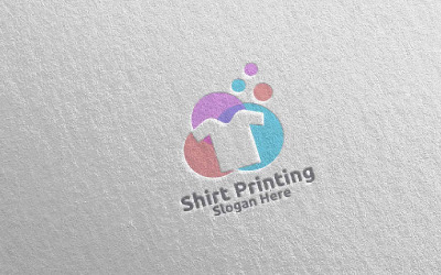 Bubble T shirt Printing Company Vector Design Logo modello