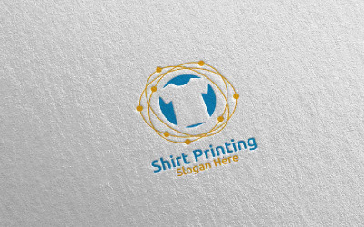 Bubble T shirt Printing Company Vector Design Logo modello