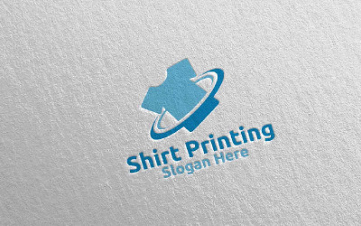 Plantilla de logotipo de diseño vectorial de empresa de impresión de camisetas