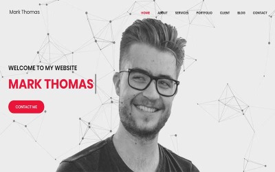 Reszponzív Mark Thomas - Personal Portfolio HTML Nyítóoldal sablon 102982