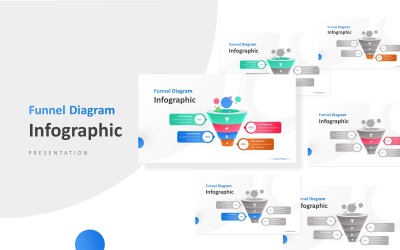 Affärsram i PowerPoint-mall för trattinfografikpresentation