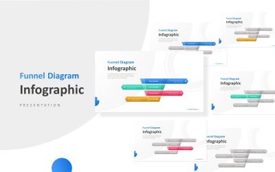 4 poziomy lejka do prezentacji infografiki sprzedaży szablon PowerPoint