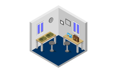 Isometric music room - Vector Image