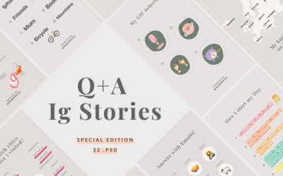 Q+A Stories Templates for Social Media