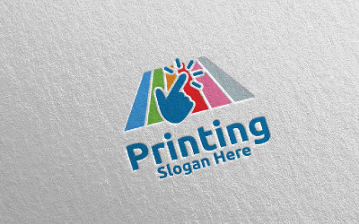 Clique em Printing Company Vector Design Concept Logo Template