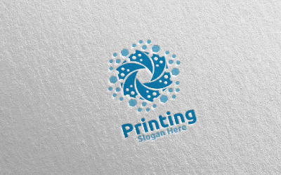 Digitaal drukwerk bedrijf Vector ontwerpsjabloon concept Logo