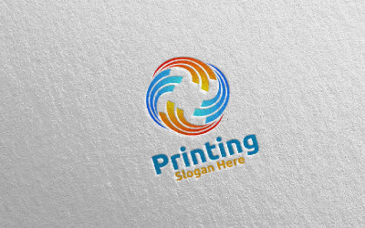 Digitaldruckunternehmen Vektor-Design-Konzept Logo-Vorlage