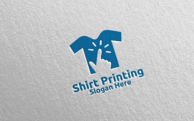 Haga clic en T Shirt Printing Company Vector Design Logo Template