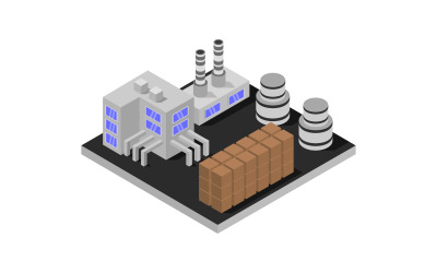 Isometric industry on white background - Vector Image