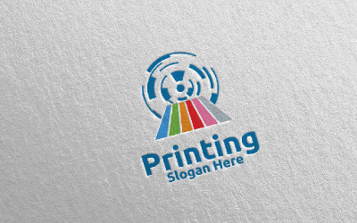Letter P Printing Company Vector Concept Logo Template