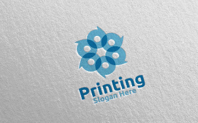 Plantilla de logotipo de concepto de diseño de empresa de impresión de letra P