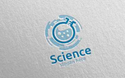Modelo de logotipo do conceito de design de laboratório de ciência e pesquisa