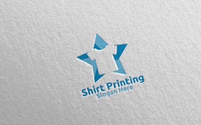 Star T shirt Printing Company Vector Design Logo Template
