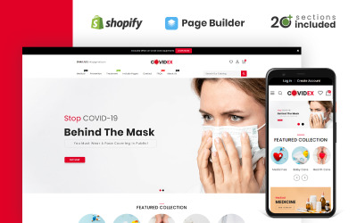 Тема Shopify Интернет-магазин Covidex Health + Medicine
