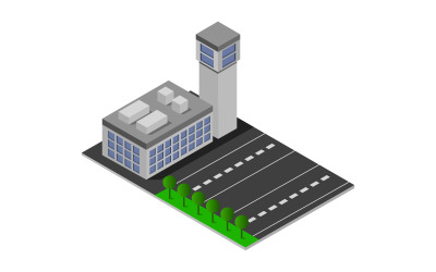 Aeroporto isométrico - imagem vetorial