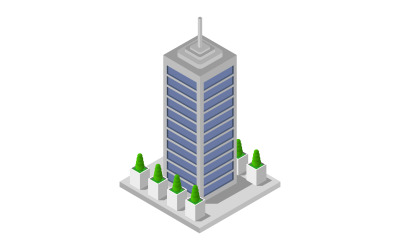 Grattacielo isometrico - immagine vettoriale