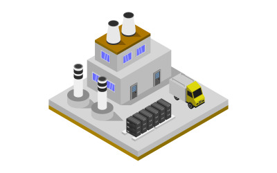 Isometric industry on white background - Vector Image