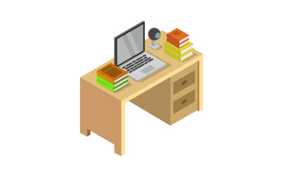 Study online isometric on white background - Vector Image