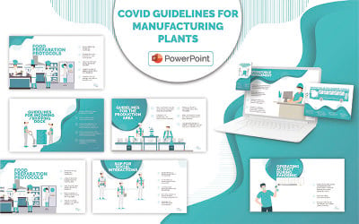 COVID-riktlinjer för PPT PowerPoint-mallar för tillverkningsanläggningar