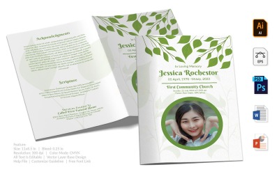 Printable Funeral Program - Corporate Identity Template
