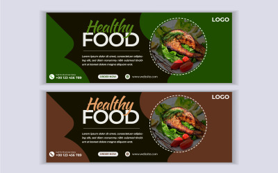 Food and restaurant web banner facebook cover template. Social Media