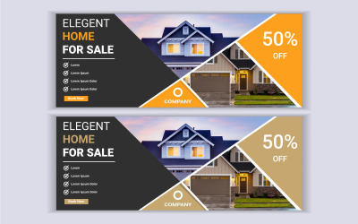 Real estate house web banner facebook cover template. Social Media 103568