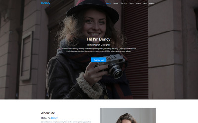 Bency - Modello di sito Web del portfolio personale della pagina di destinazione