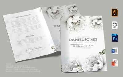 Printable Funeral Program - Corporate Identity Template