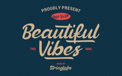 Beautiful Vibes - Bold Script Vintage Retro Yazı Tipi