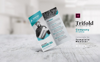 InDesign Trifold-broschyr - mall för företagsidentitet
