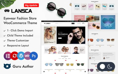 Lansca - Eye Glasses Store Elementor адаптивна тема WooCommerce