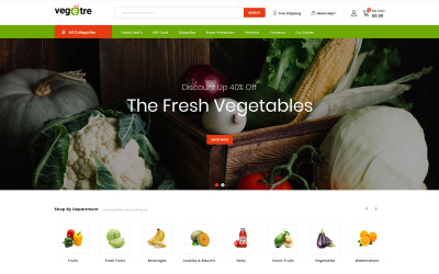 Responsive Vegetre - Vegetable and Grocery Shop PrestaShop Theme #103900
